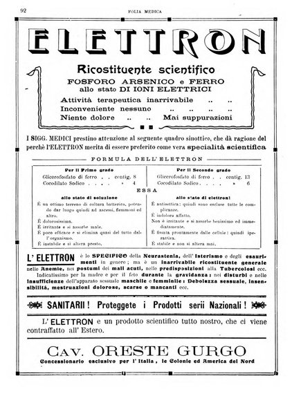 Folia medica periodico trimensile di patologia e clinica medica