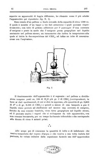 Folia medica periodico trimensile di patologia e clinica medica