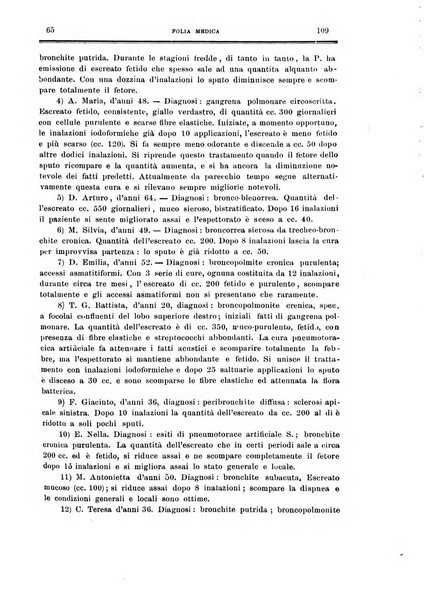 Folia medica periodico trimensile di patologia e clinica medica