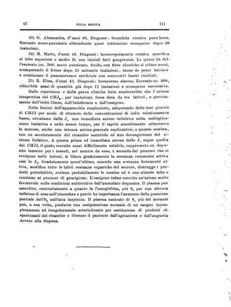 Folia medica periodico trimensile di patologia e clinica medica