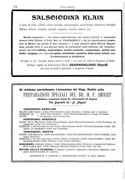 Folia medica periodico trimensile di patologia e clinica medica