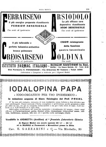 Folia medica periodico trimensile di patologia e clinica medica