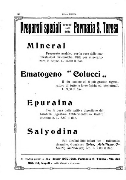 Folia medica periodico trimensile di patologia e clinica medica