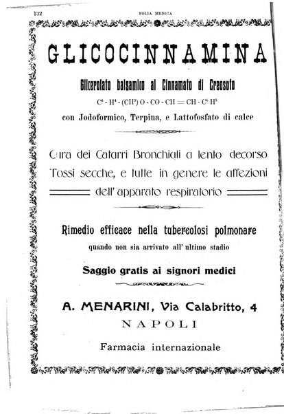 Folia medica periodico trimensile di patologia e clinica medica