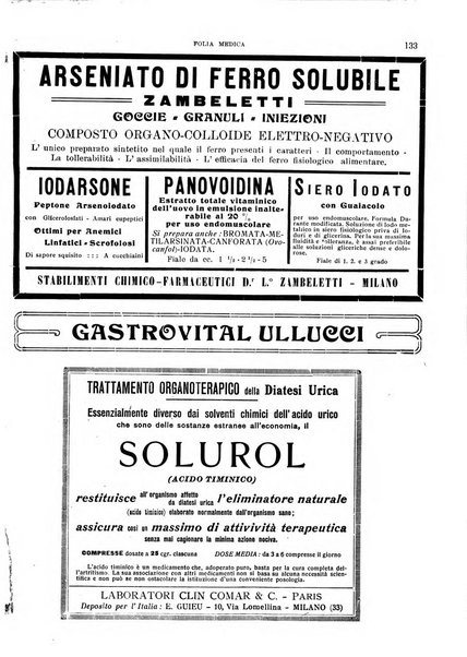 Folia medica periodico trimensile di patologia e clinica medica