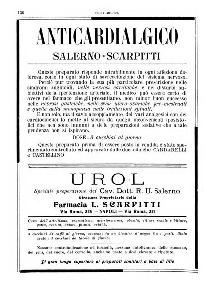 Folia medica periodico trimensile di patologia e clinica medica