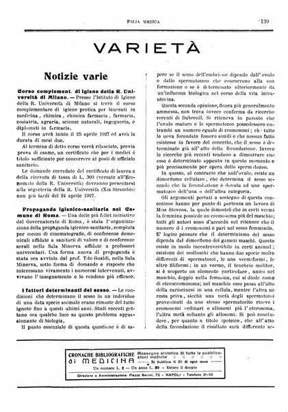 Folia medica periodico trimensile di patologia e clinica medica