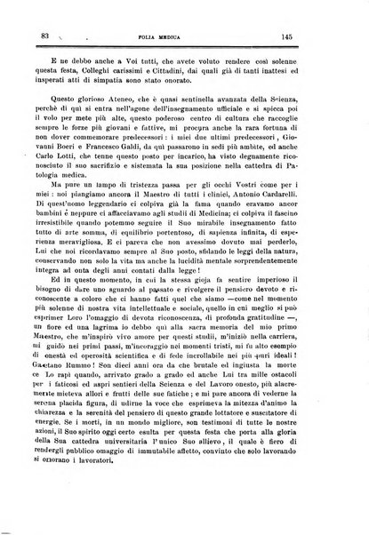 Folia medica periodico trimensile di patologia e clinica medica