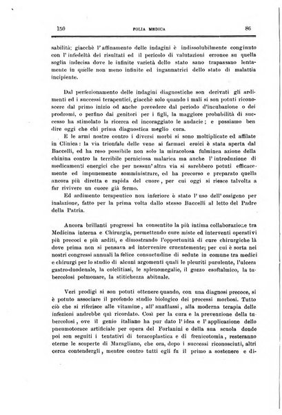 Folia medica periodico trimensile di patologia e clinica medica