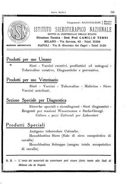 Folia medica periodico trimensile di patologia e clinica medica