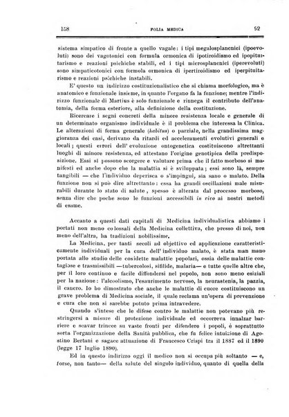 Folia medica periodico trimensile di patologia e clinica medica