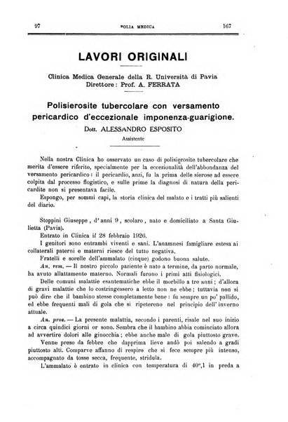 Folia medica periodico trimensile di patologia e clinica medica