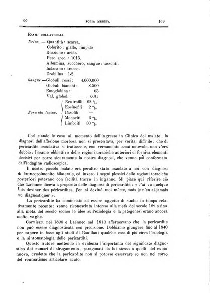 Folia medica periodico trimensile di patologia e clinica medica