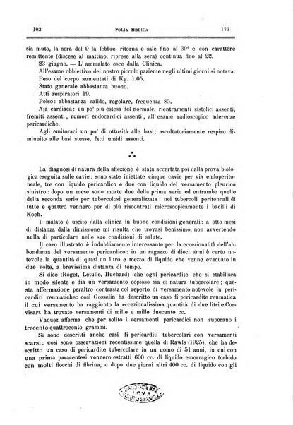 Folia medica periodico trimensile di patologia e clinica medica