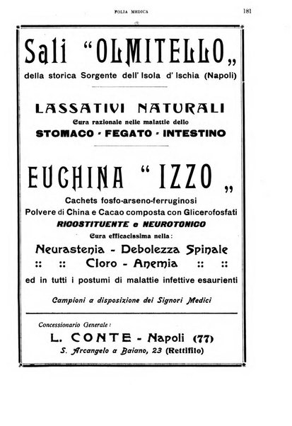 Folia medica periodico trimensile di patologia e clinica medica