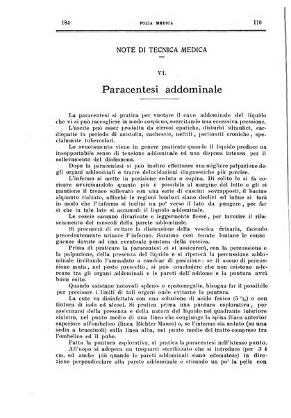 Folia medica periodico trimensile di patologia e clinica medica