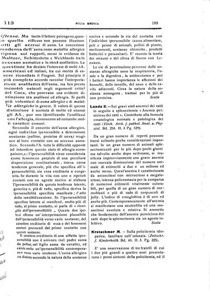 Folia medica periodico trimensile di patologia e clinica medica