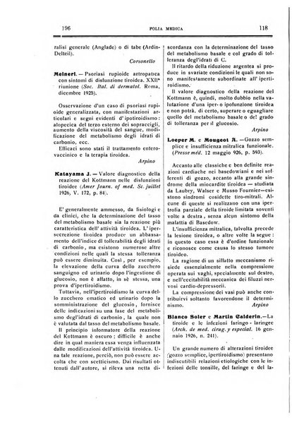 Folia medica periodico trimensile di patologia e clinica medica