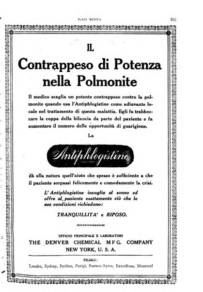 Folia medica periodico trimensile di patologia e clinica medica