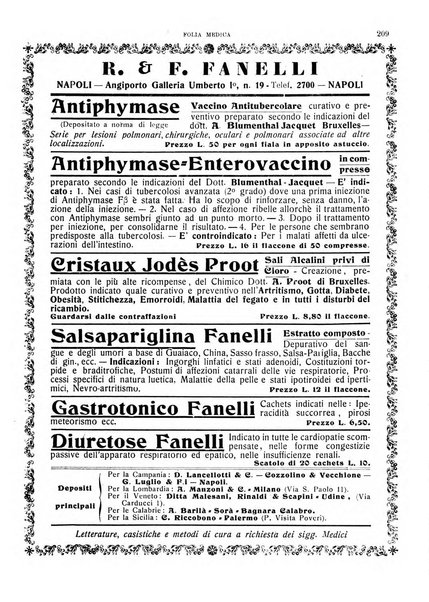 Folia medica periodico trimensile di patologia e clinica medica