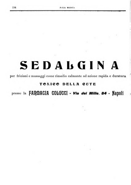 Folia medica periodico trimensile di patologia e clinica medica