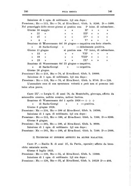 Folia medica periodico trimensile di patologia e clinica medica