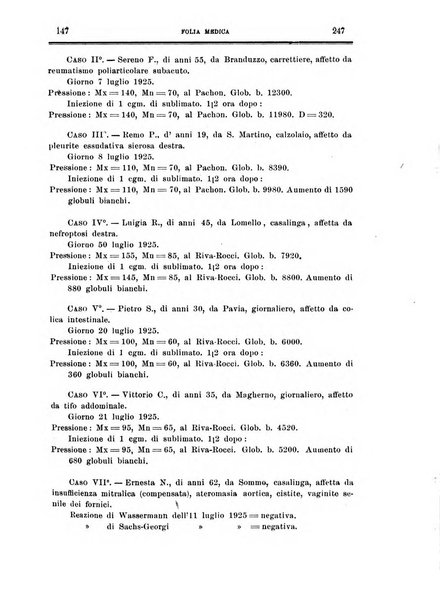 Folia medica periodico trimensile di patologia e clinica medica