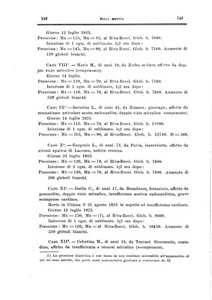 Folia medica periodico trimensile di patologia e clinica medica