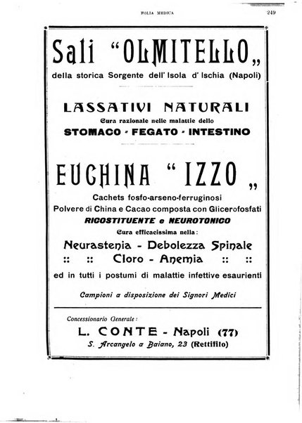 Folia medica periodico trimensile di patologia e clinica medica