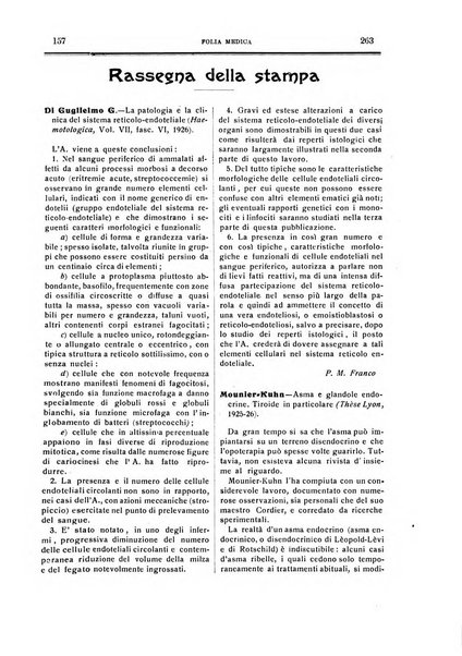 Folia medica periodico trimensile di patologia e clinica medica