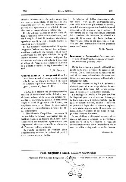 Folia medica periodico trimensile di patologia e clinica medica