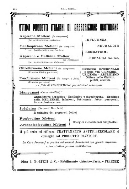 Folia medica periodico trimensile di patologia e clinica medica