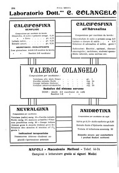 Folia medica periodico trimensile di patologia e clinica medica