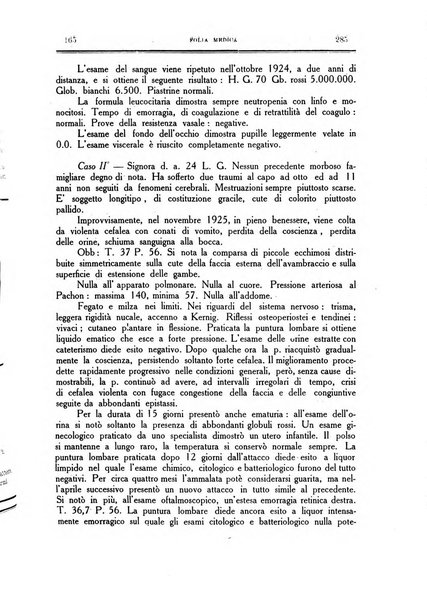 Folia medica periodico trimensile di patologia e clinica medica