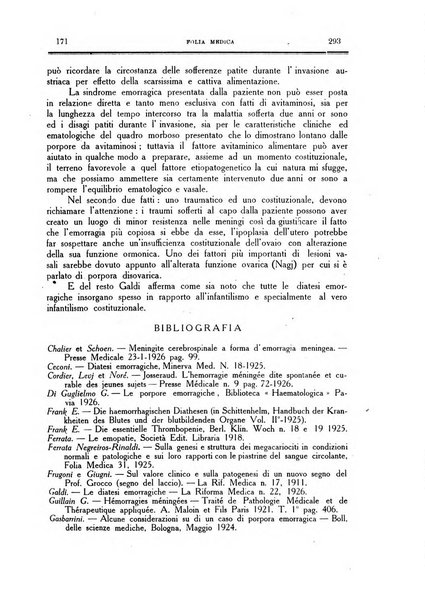 Folia medica periodico trimensile di patologia e clinica medica