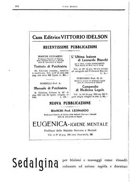 Folia medica periodico trimensile di patologia e clinica medica