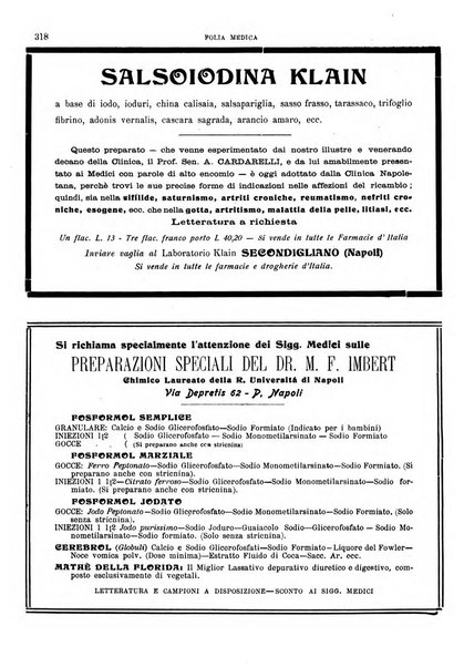 Folia medica periodico trimensile di patologia e clinica medica