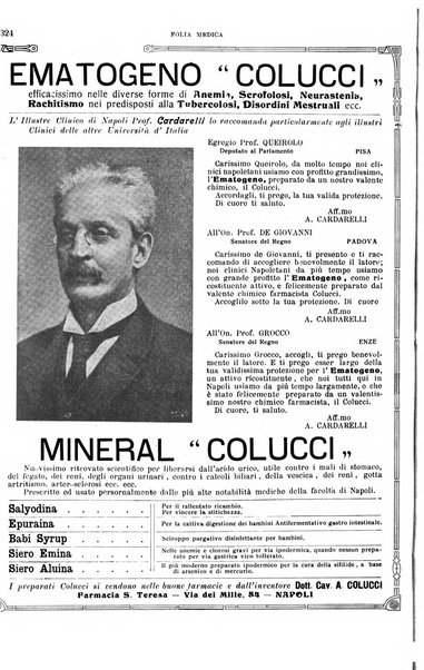 Folia medica periodico trimensile di patologia e clinica medica