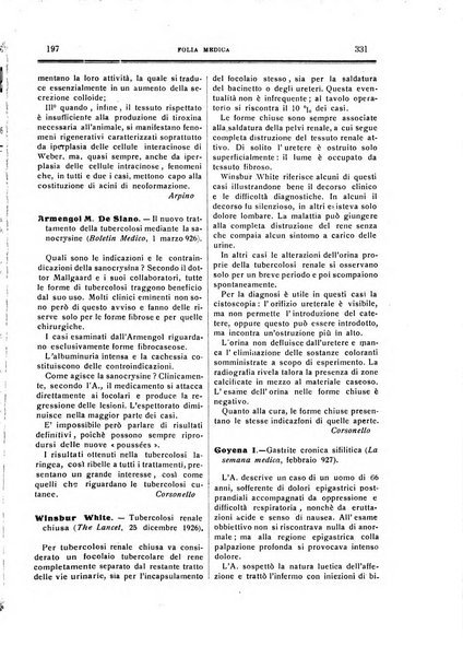 Folia medica periodico trimensile di patologia e clinica medica