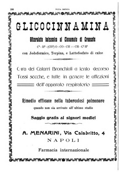 Folia medica periodico trimensile di patologia e clinica medica