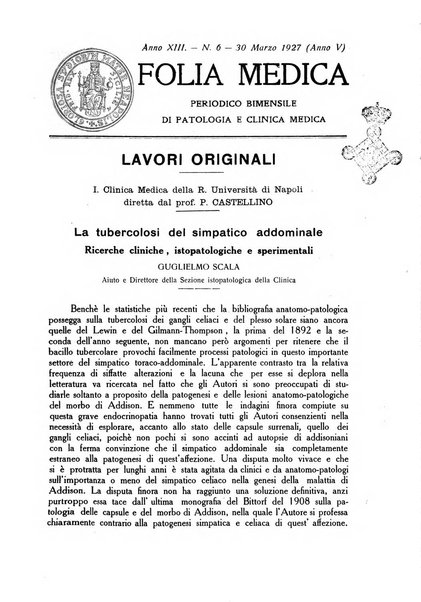 Folia medica periodico trimensile di patologia e clinica medica