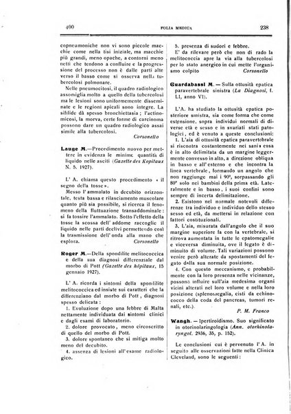 Folia medica periodico trimensile di patologia e clinica medica