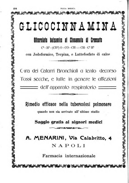 Folia medica periodico trimensile di patologia e clinica medica