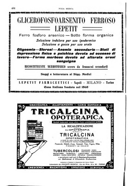 Folia medica periodico trimensile di patologia e clinica medica