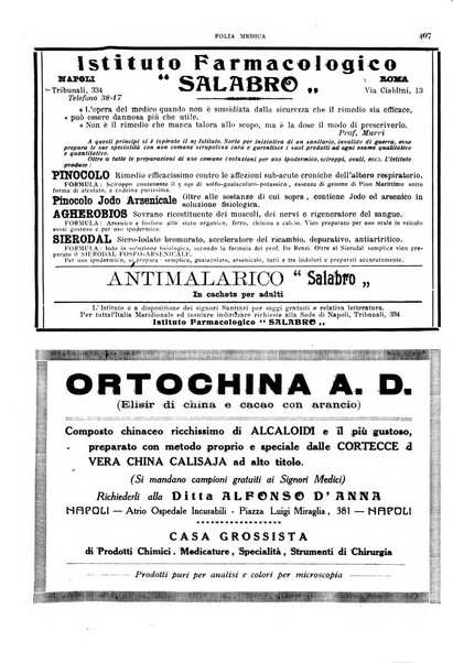 Folia medica periodico trimensile di patologia e clinica medica