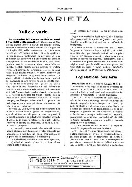 Folia medica periodico trimensile di patologia e clinica medica