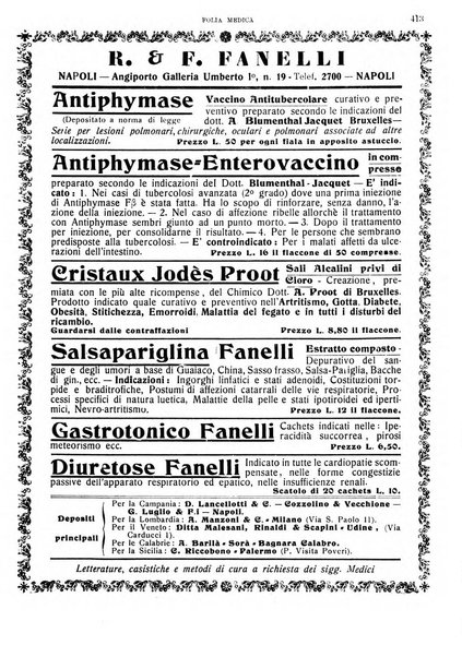 Folia medica periodico trimensile di patologia e clinica medica