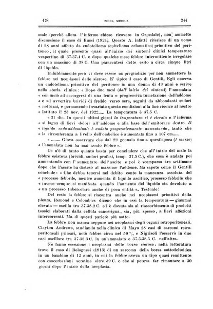 Folia medica periodico trimensile di patologia e clinica medica