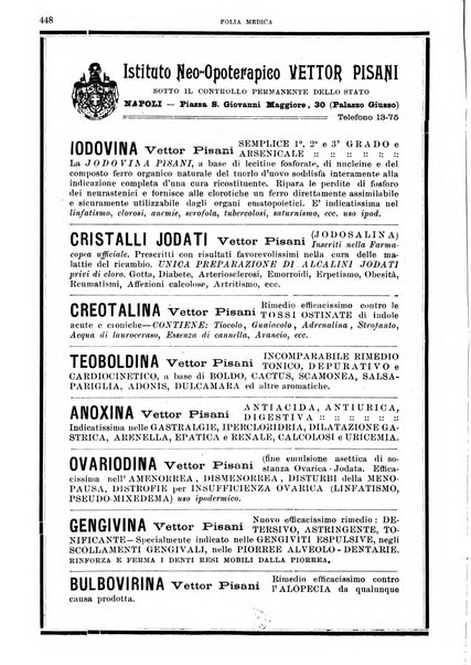 Folia medica periodico trimensile di patologia e clinica medica