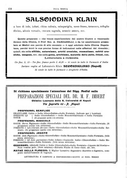 Folia medica periodico trimensile di patologia e clinica medica